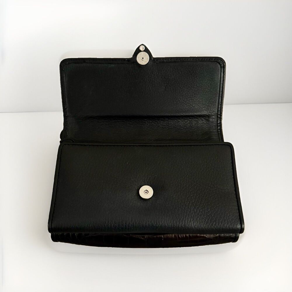 Brighton Brown Small Crossbody Bag Purse Wallet Trifold Organizer Embossed - Picture 10 of 14